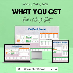 Campaign Performance Dashboard Advertising Template | Data Analysis, ROI Tracker, Campaign Performance | Instant Download