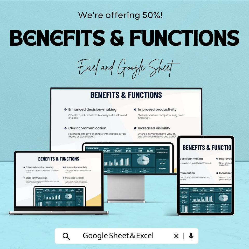 Dashboard Sheet Template | Excel & Google Sheets | Real-Time Data Tracking, Budget Management, Analytics Dashboard
