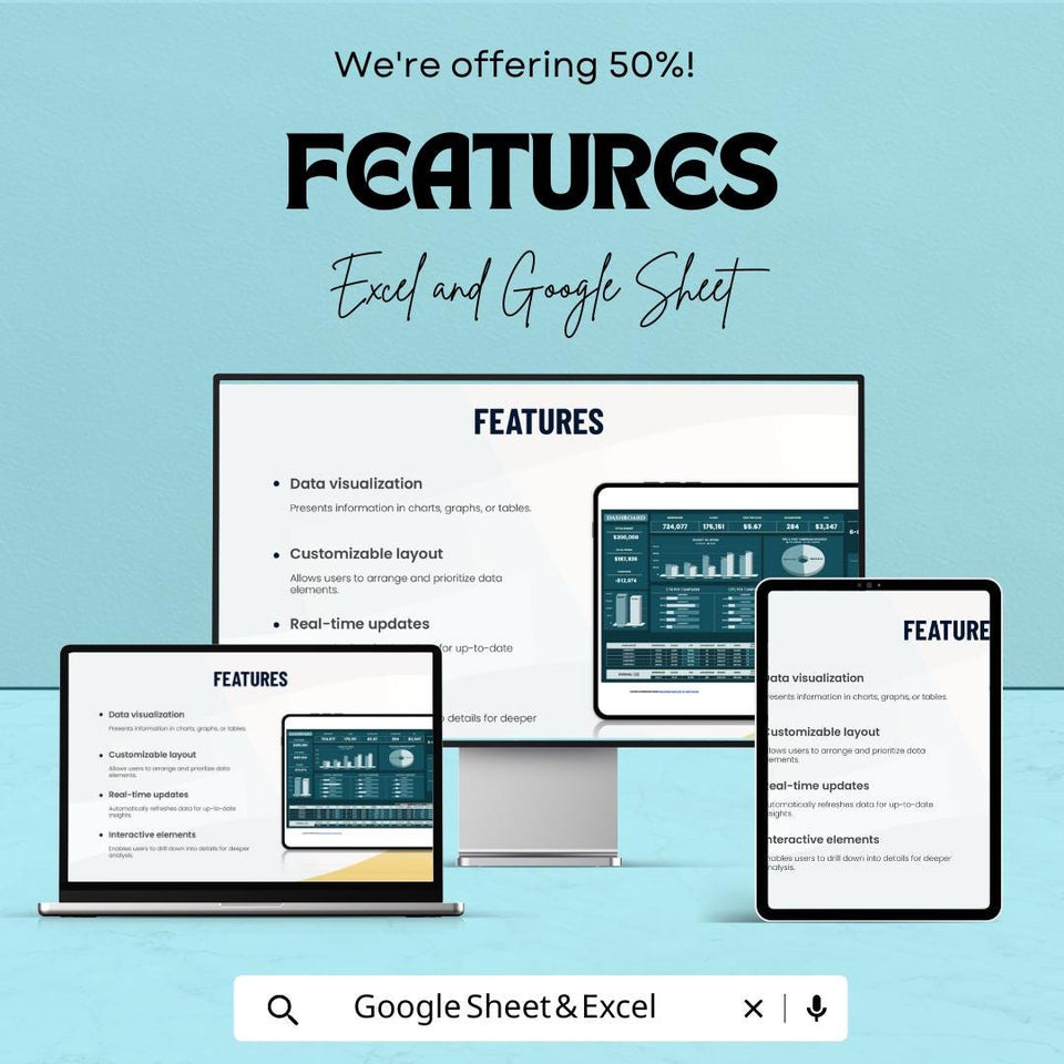 Dashboard Sheet Template | Excel & Google Sheets | Real-Time Data Tracking, Budget Management, Analytics Dashboard