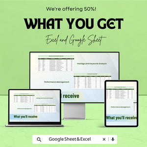 Social Media Dashboard Template | Track Metrics, Hashtags, and Analytics | Google Sheets & Excel | Marketing Insights