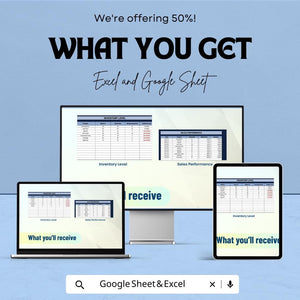 Inventory Dashboard for Excel & Google Sheets | Track Stock, Revenue and Expenses | Dynamic Business Management Tool