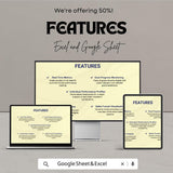 Sales Team Performance Dashboard - Excel & Google Sheet Template for Tracking Sales Metrics, Team Performance and Goals