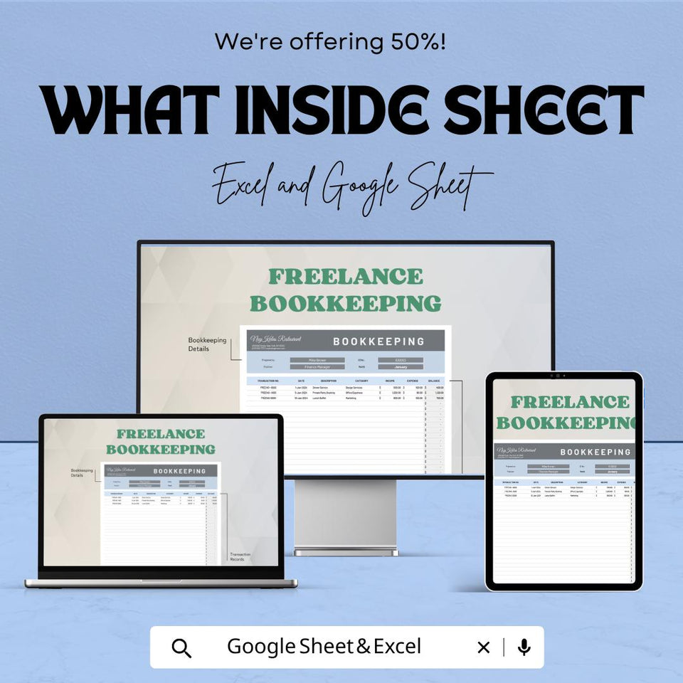 Restaurant Bookkeeping Sheet | Excel & Google Sheet | 50% OFF | Financial Management Template