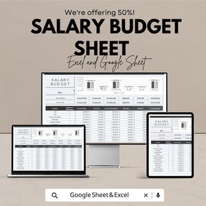 Salary Budget Template Excel & Google Sheet | Track Employee Salaries, Benefits, and Expenses | Customizable Payroll Budgeting Tool