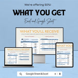 Cash Flow Statement Sheet - Excel and Google Sheet Template for Business Finance Management - Track Income, Expenses & Financial Health
