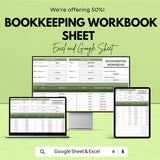 Bookkeeping Workbook Sheet for Financial Management | Google Sheet Template | Track Income & Expenses | Budgeting and Accounting Tool