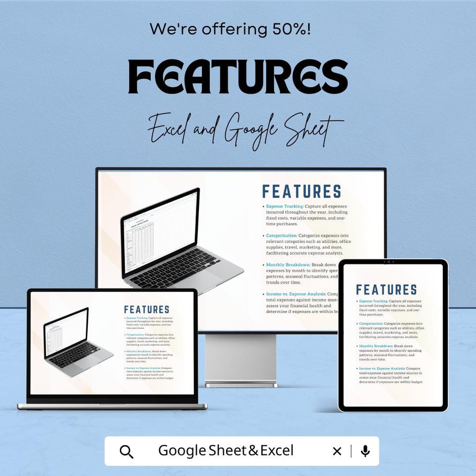 Annual Expense Report Sheet Template for Google Sheets | Optimize Expenses | Business Financial Management Tool | Expense Tracking Sheet