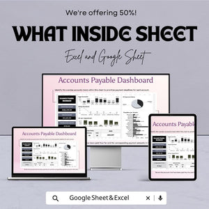 Accounts Payable Dashboard Template | Excel and Google Sheets | Financial Management | Invoice Tracking | Payment Status Report |