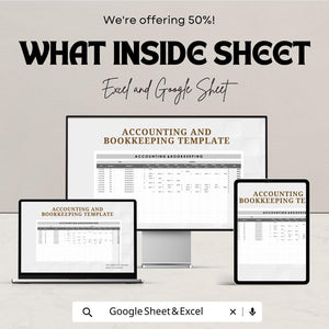 Accounting and Bookkeeping Sheet | Financial Tracker Template | Expense and Income Management | Excel & Google Sheets