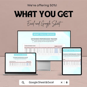 Startup SEO Keywords Analysis Sheet | Excel & Google Sheet Template for Keyword Tracking, SEO Performance and Marketing Analysis