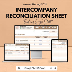 Intercompany Reconciliation Sheet | Google Sheets Template | Financial Transaction & Account Balancing Tool | Accurate and Efficient