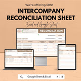 Intercompany Reconciliation Sheet | Google Sheets Template | Financial Transaction & Account Balancing Tool | Accurate and Efficient