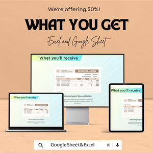 Intercompany Reconciliation Sheet | Google Sheets Template | Financial Transaction & Account Balancing Tool | Accurate and Efficient