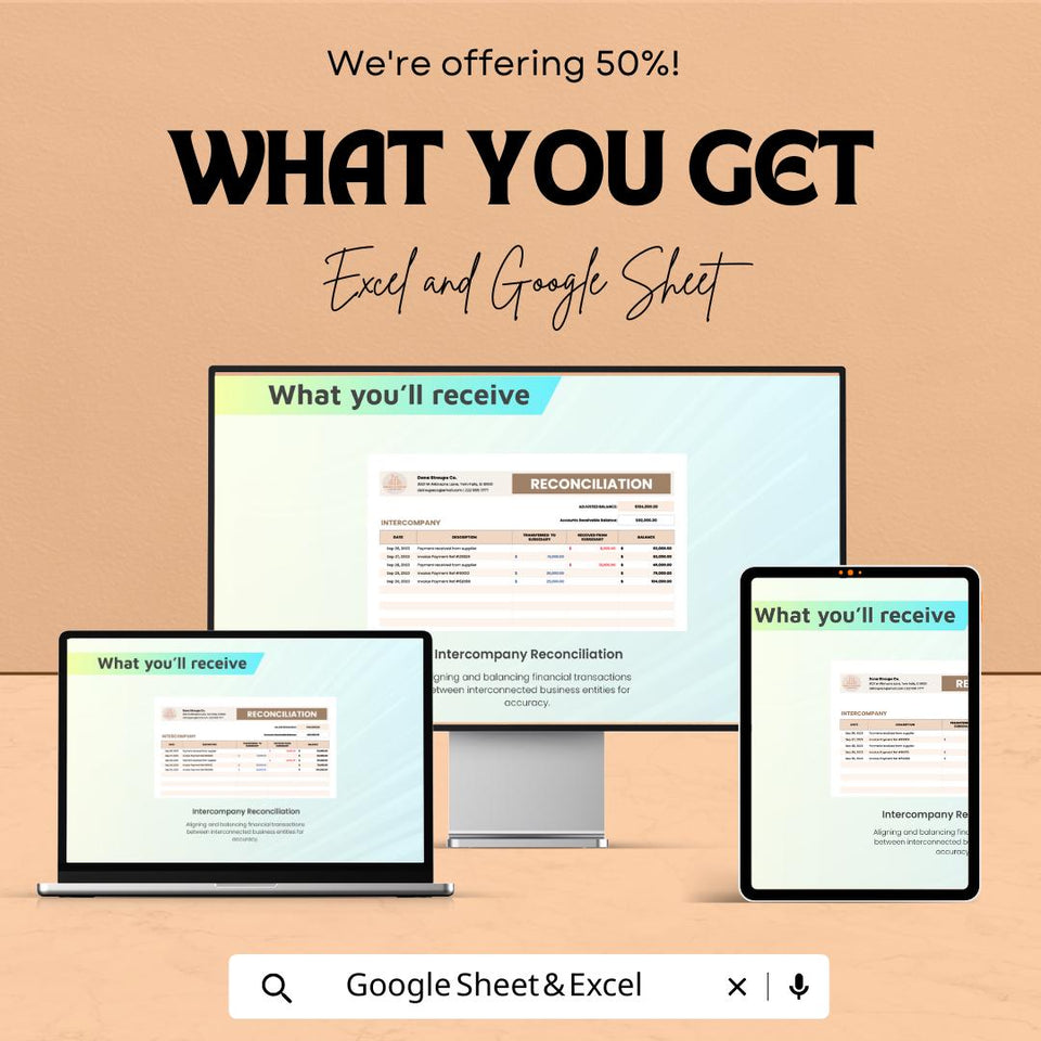 Intercompany Reconciliation Sheet | Google Sheets Template | Financial Transaction & Account Balancing Tool | Accurate and Efficient