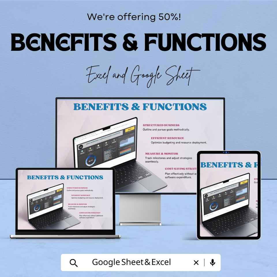 Email Marketing Campaign Metrics Dashboard Sheet | Excel & Google Sheets | Track and Optimize Campaign Performance | 2024-2025