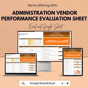 Vendor Performance Evaluation Sheet - Google Sheets | Administration Tool for Supplier Scoring and Feedback | Procurement Performance