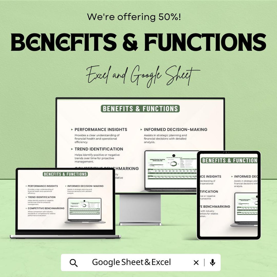 Administration Financial Ratios Analysis Sheet for Excel and Google Sheets – Financial Planning & Strategic Decision-Making