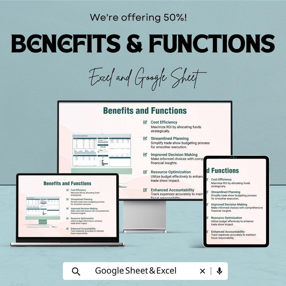 Sales Trade Show Budget Planner | Google Sheets | Event Budget Tracker | Expense Management | Trade Show Planner | Budgeting Template