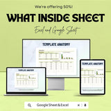 Financial Cost Reduction Planner Sheet | Excel and Google Sheet Template for Budgeting & Expense Management