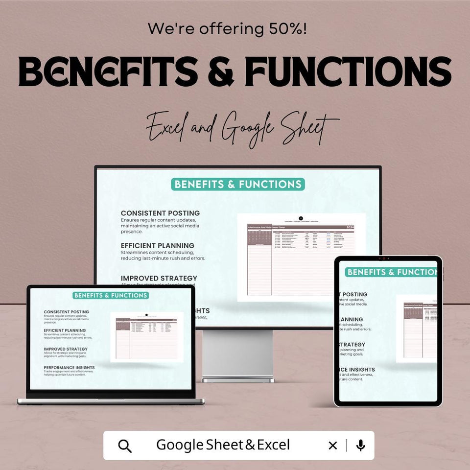 2024 Administration Social Media Content Planner | Excel & Google Sheet Template | Digital Marketing Calendar | Content Strategy Organizer