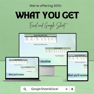 Payroll Dashboard Excel & Google Sheet - Real-Time Employee Salary Management, Compliance Tracking, Customizable Reports