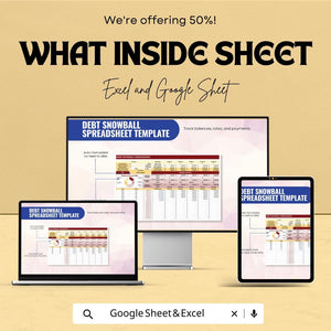 Debt Snowball Spreadsheet for Debt Repayment | Excel & Google Sheet Template | Debt Reduction Plan | Financial Tracking | Budget Planner