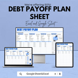 Debt Payoff Plan Template - Debt Tracker Sheet for Excel & Google Sheets - Personal Finance Management Tool
