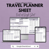 Travel Planner Sheet - Google Sheet Template - Trip Planning, Budgeting, and Itinerary Organizer - Vacation & Adventure Planning Spreadsheet