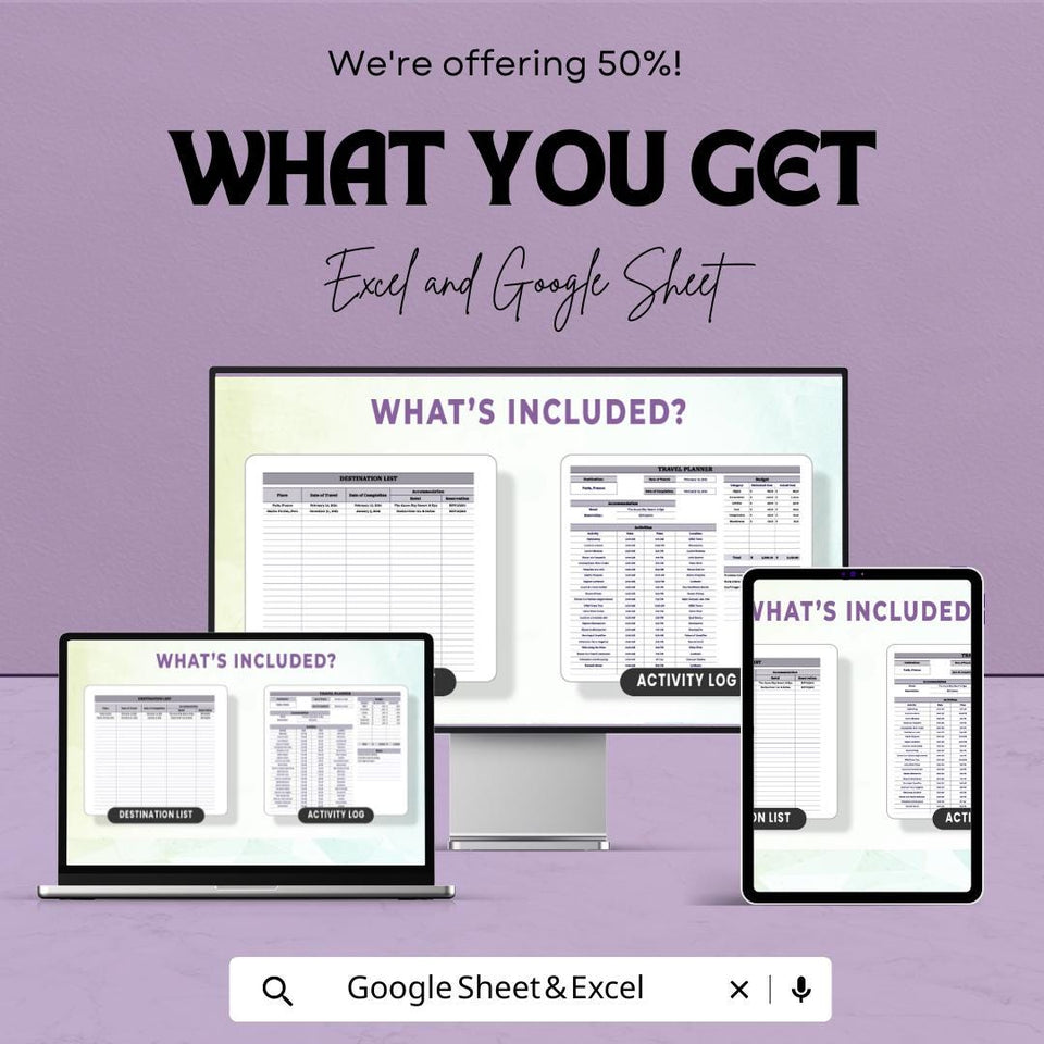 Travel Planner Sheet - Google Sheet Template - Trip Planning, Budgeting, and Itinerary Organizer - Vacation & Adventure Planning Spreadsheet