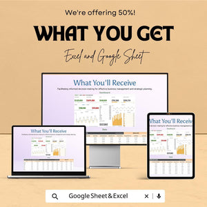 Profit and Loss Dashboard Sheet for Excel and Google Sheets | Financial Tracking Template | Budget, Revenue, Expense Planner |