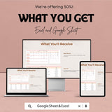 Meal Planner Sheet | Weekly & Monthly Meal Planner Template | Easy Meal Planning and Grocery List Generator | Meal Prep and Nutrition