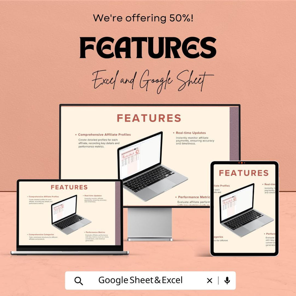 Marketing Affiliate Payment Tracker Sheet | Excel and Google Sheet | Track Affiliate Payments, Commissions, & Earnings | Digital Template
