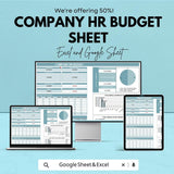 Company HR Budget Sheet | Employee Salary and Benefits Management | Excel & Google Sheet | Budgeting Tool for Business