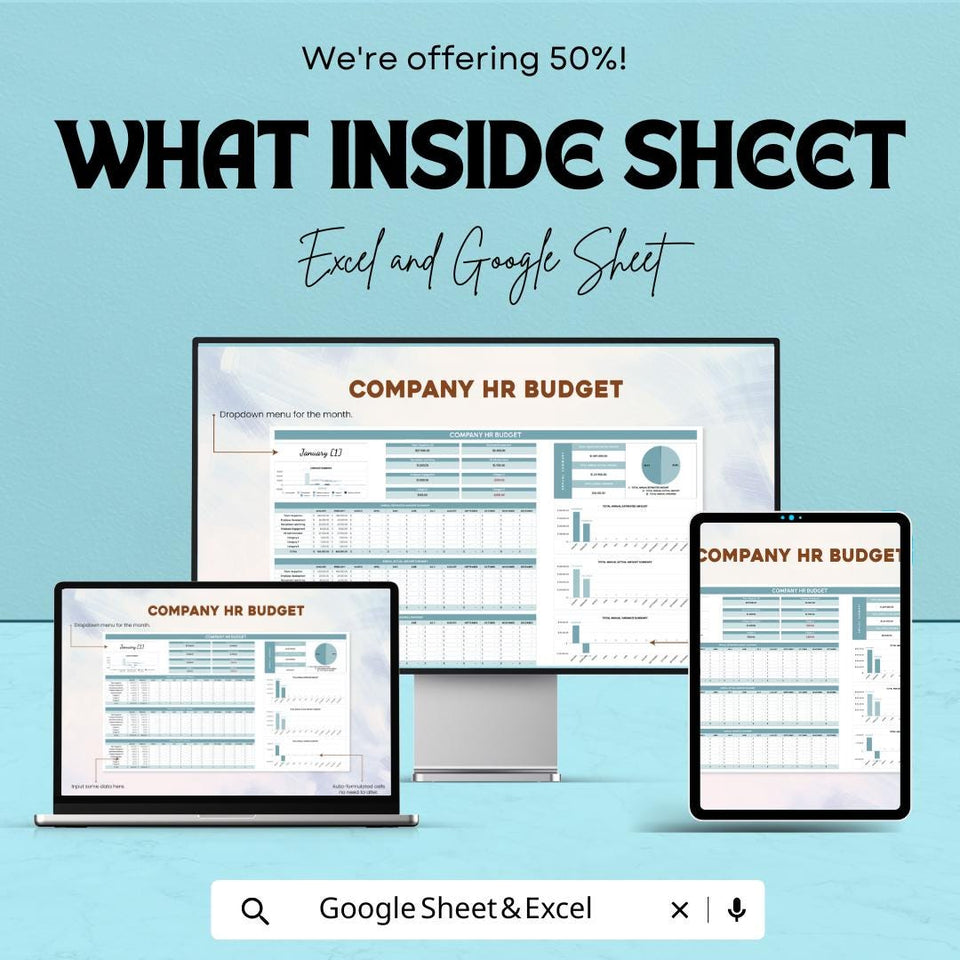 Company HR Budget Sheet | Employee Salary and Benefits Management | Excel & Google Sheet | Budgeting Tool for Business