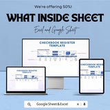 Checkbook Register Sheet | Budget Management | Google Sheet Template | Track Transactions, Expenses & Balances | Personal Finance Organizer