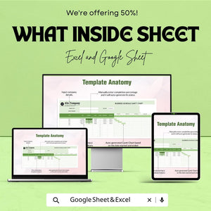 Business Schedule Gantt Chart Sheet - Project Planning, Task Management, Google Sheets & Excel Template for Scheduling