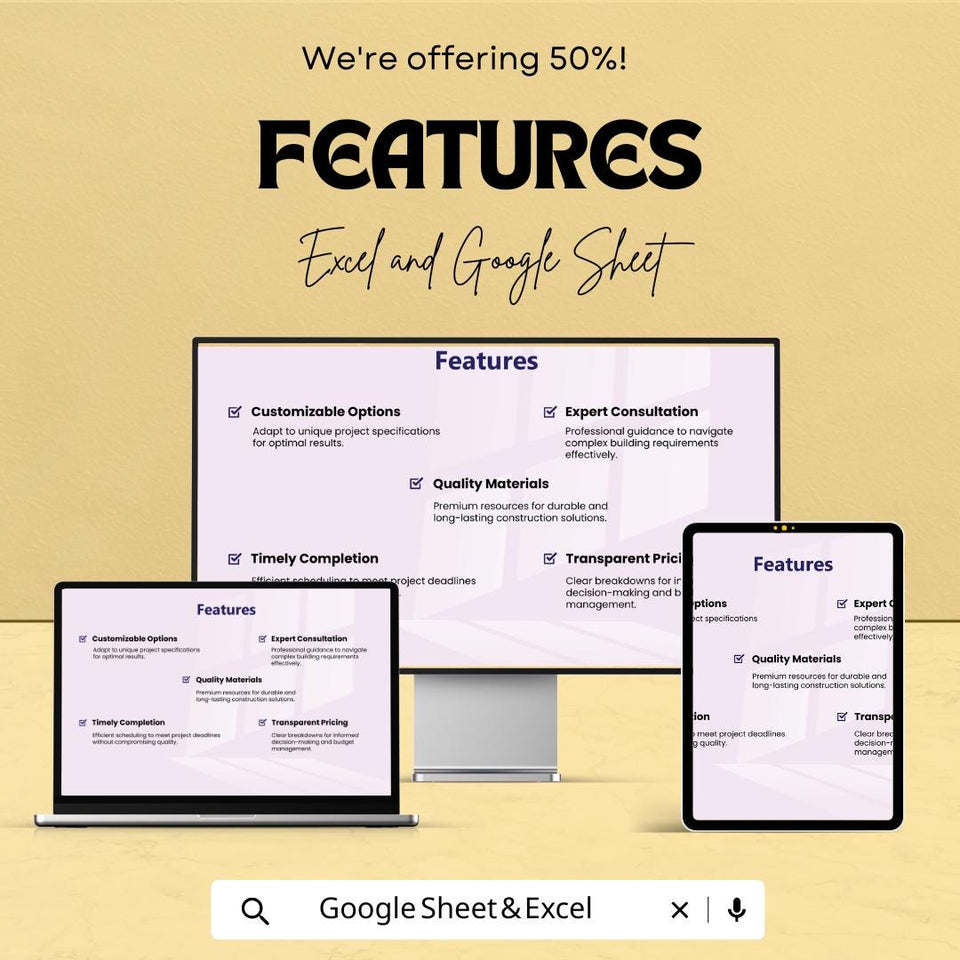 Building Contractor Estimate Sheet | Construction Cost Estimate Template for Projects | Excel & Google Sheet Template | Instant Download