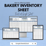 Bakery Inventory Sheet | Excel and Google Sheets | Track Sales, Stock & Best-Selling Items | Bakery Management Template