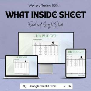 HR Budget Sheet | Excel & Google Sheets HR Budget Planner | Editable HR Expense Tracker | Business Financial Template
