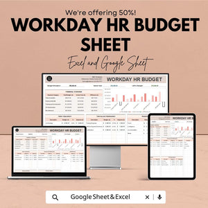 Workday HR Budget Sheet | Excel and Google Sheet | Employee Payroll & Expense Tracking | Financial Overview | Budget Planner Template |