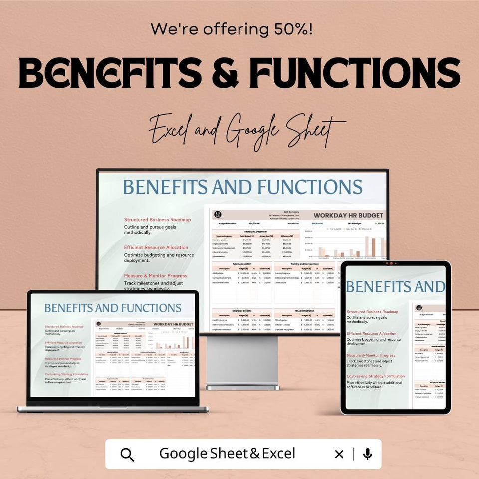 Workday HR Budget Sheet | Excel and Google Sheet | Employee Payroll & Expense Tracking | Financial Overview | Budget Planner Template |