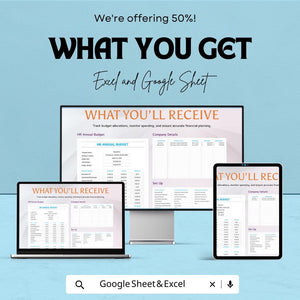 HR Annual Budget Template | Excel and Google Sheets | 50% Off! | Employee Budgeting & Financial Planner