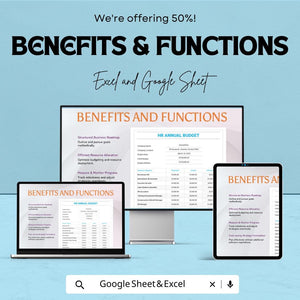 HR Annual Budget Template | Excel and Google Sheets | 50% Off! | Employee Budgeting & Financial Planner