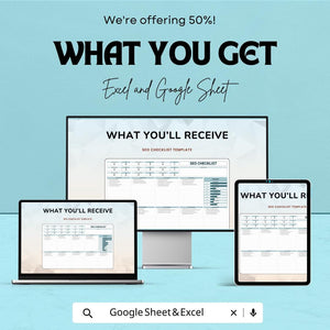 Checklist Template - Google Sheet - Website SEO Planner - SEO Strategy Template - Improve Website Ranking - Easy-to-Use SEO Tracker