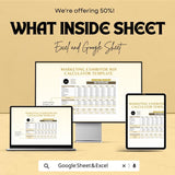 Marketing Exhibitor ROI Calculator Sheet | Excel & Google Sheets Template for Event ROI Analysis