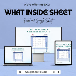 Digital Monthly Calendar Sheet | Google Sheets Template | Monthly Planner for Meetings & Appointments | Time Management Tool | 2023 Calendar