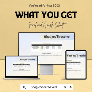 Construction Accounting Template | Excel & Google Sheet | Project Cost Tracker | 50% Off!