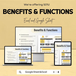 Construction Accounting Template | Excel & Google Sheet | Project Cost Tracker | 50% Off!