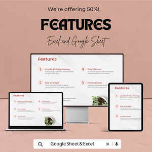Birthday Planner Sheet - Excel & Google Sheet - Organize Guest List, To-Do List, Budget - Perfect for Planning Memorable Birthday Parties