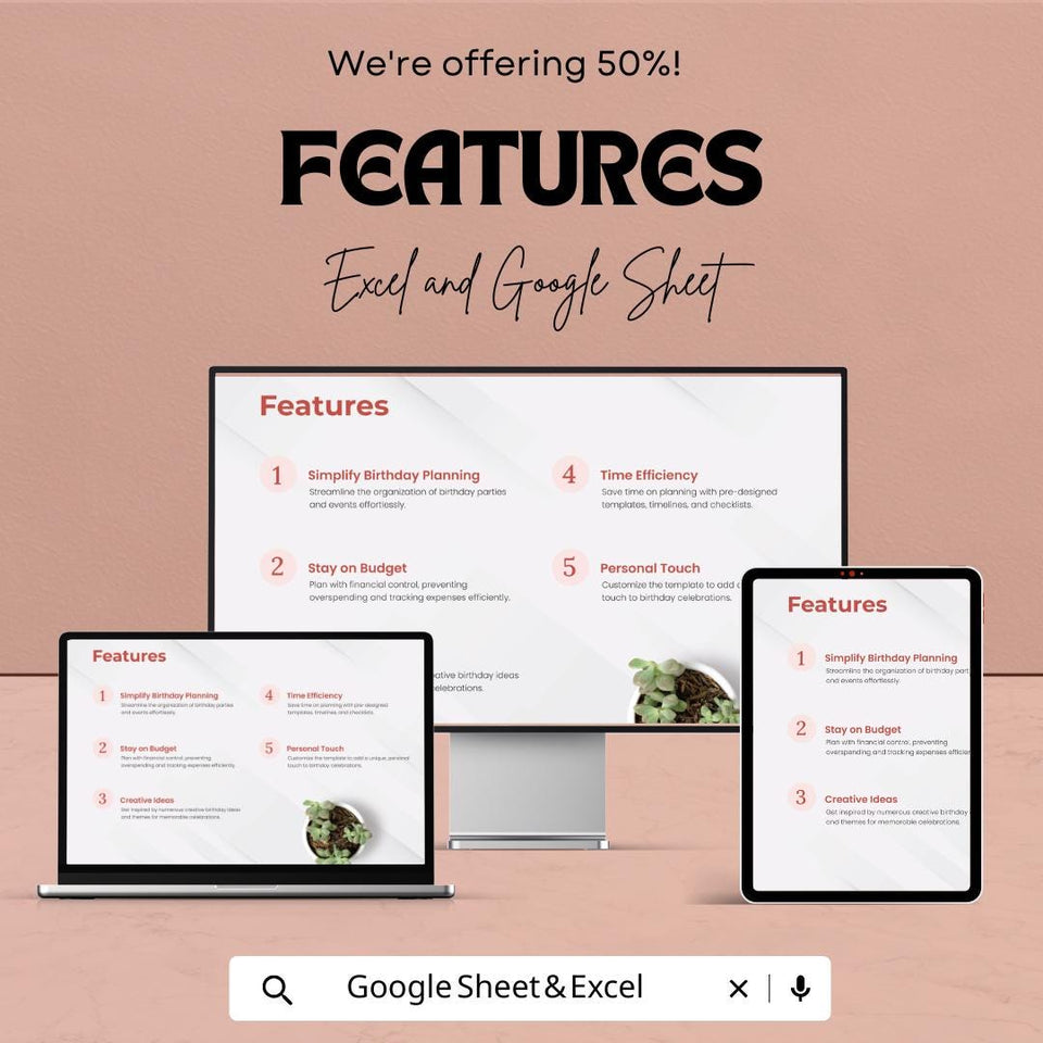 Birthday Planner Sheet - Excel & Google Sheet - Organize Guest List, To-Do List, Budget - Perfect for Planning Memorable Birthday Parties